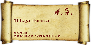 Allaga Hermia névjegykártya